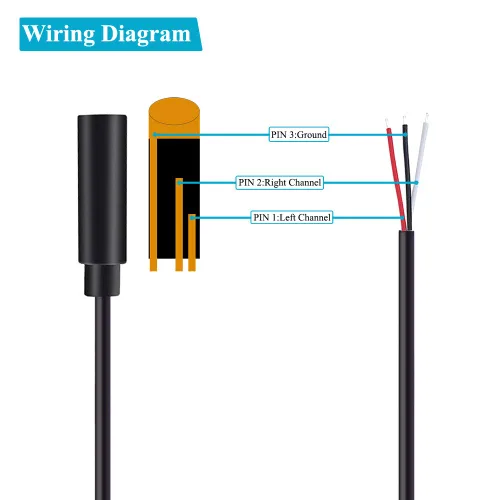 Vista 2 de Adaptador de conector hembra estéreo de 0.1 in a cable de audio de cable