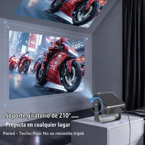 Vista 7 de [Aplicaciones con licencia oficial] Proyector con WiFi y Bluetooth 4K Gris
