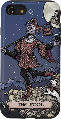 Vista 18 de The Fool Tarot Card Halloween Court Jester Spooky Gothic Case for iPhone 17