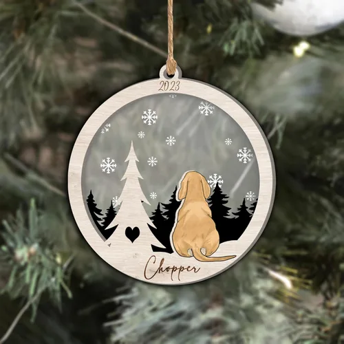Vista 124 de Nazenti Adorno de Navidad conmemorativo personalizado, regalo personalizado de recuerdo de perro, condolencias por pérdida de mascotas, sabueso
