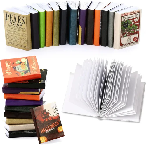 Vista 8 de Mini libros de hadas, 24 piezas de libros en miniatura a escala 1:12, libros para casa de muñecas, libros pequeños para accesorios de casa