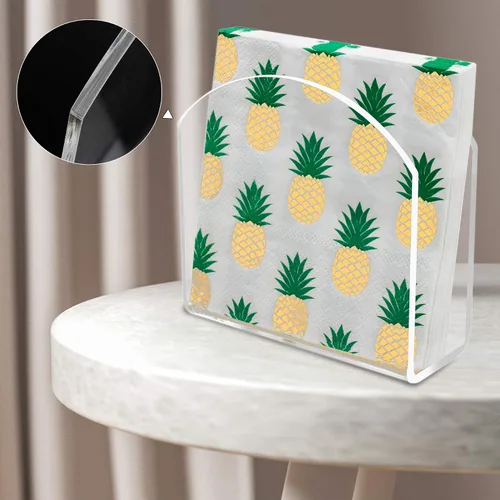 Vista 6 de Servilleteros acrílicos para mesas, servilleteros de papel para mesa, dispensador de cajas de pañuelos independientes para cena, cocina