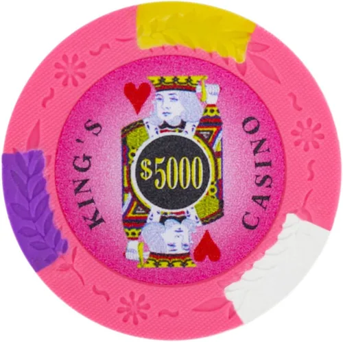 Vista 6 de Brybelly King's Casino Premium - Fichas de póquer de 0.49 oz, compuesto de arcilla pesada – Paquete de 50