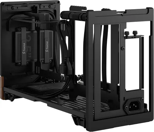 Vista 21 de Fractal Design Terra Graphite - Panel frontal de madera de nogal - Factor de forma pequeño - Carcasa para juegos Mini ITX - Cable elevador PCIe 4.0