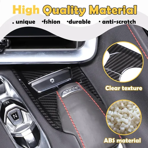 Vista 3 de CHEAYAR Cubierta de panel de palanca de cambios compatible con Chevrolet Corvette C8 2020-2023, interruptor antideslizante ESP de automóvil, sensor