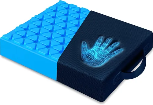 Vista 8 de Cojín de asiento para sillas de oficina, cojín de espuma viscoelástica con núcleo estampado para apoyo uniforme, alivio de espalda, coxis y ciática