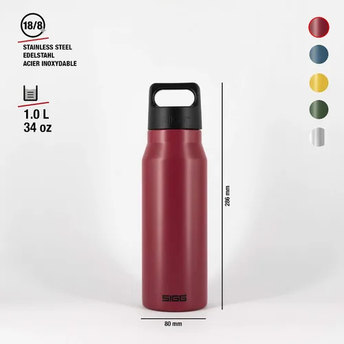 Vista 4 de Sigg - Botella de agua reutilizable - Explorer Magenta - A prueba de fugas, sin BPA - Acero inoxidable 18/8 - 34 Oz