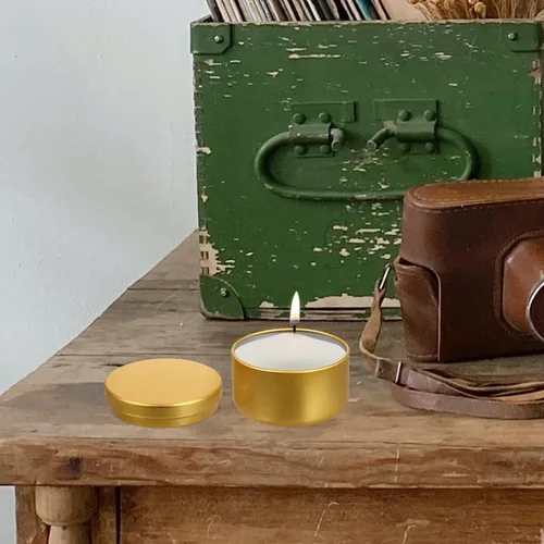 Vista 8 de Contenedores de almacenamiento vacíos, 24 latas de velas, latas de aluminio