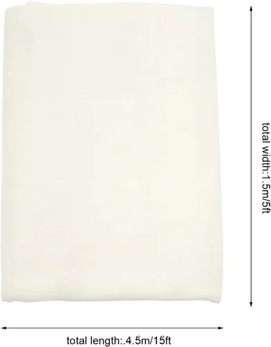 Vista 7 de Cortinas de techo de gasa, 6 paneles de 5 x 15 pies, cortinas de techo beige para boda, tela transparente, cortinas decorativas para eventos