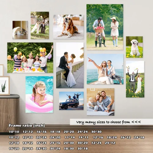 Vista 6 de Jiuqinghua Impresiones en lienzo personalizadas con fotos sobre lienzo, transforma tus fotos en impresionantes, arte de pared enmarcado