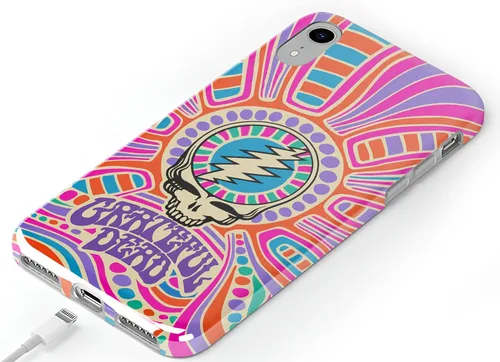 Vista 2 de Funda para iPhone XR de Casely Arte del Caos Funda con Cráneo de Grateful Dead Clásico/Funda para XR GD1E