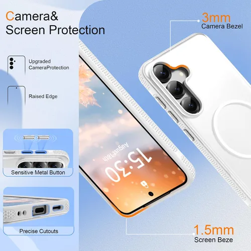 Vista 382 de Jshru Funda para Samsung Galaxy S26 Plus/Galaxy S25 Plus: para Galaxy S24 Plus [compatible con Magsafe] [2 protectores de pantalla HD] cubierta