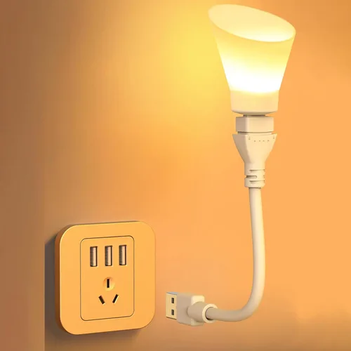 Vista 7 de Lámpara de escritorio LED USB con cuello de cisne flexible con luces blancas cálidas ajustables para dormitorio, lectura, luz nocturna, dormitorio