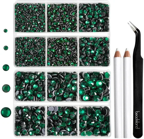 Vista 17 de 6736 piezas de diamantes de imitación termoadhesivos con parte trasera plana, diamantes de imitación morados para manualidades y ropa mezclados en 5