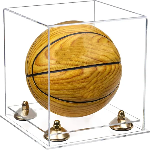 Vista 76 de Better Display Cases Mini acrílico - Miniatura (no tamaño completo) Baloncesto vitrina con elevadores negros y espejo (A015-BR)