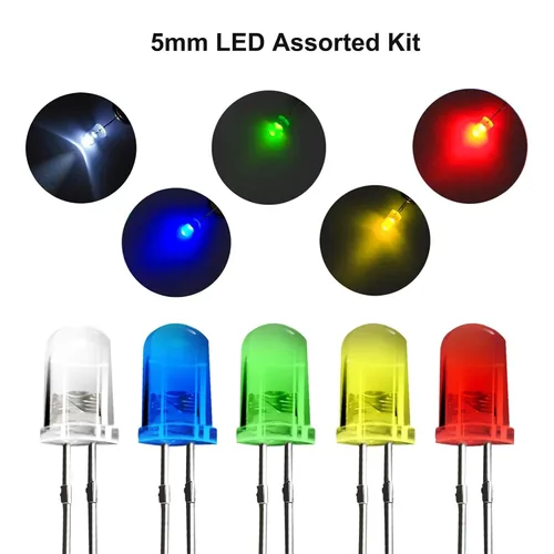 Vista 3 de Gikfun Kit surtido de luces LED de 0.197 in para Arduino (paquete de 100 piezas) EK8437