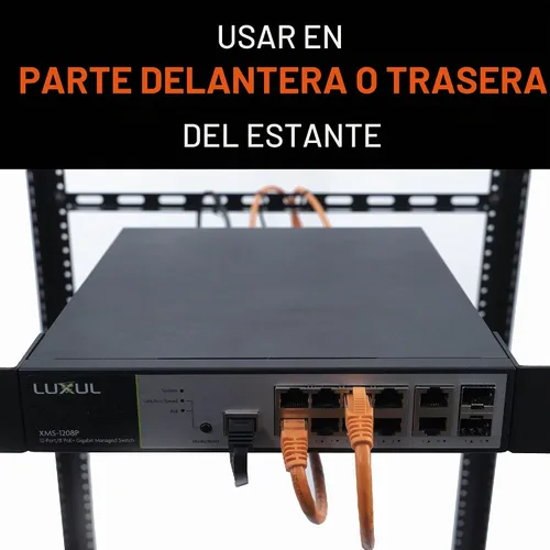 Vista 5 de ECHOGEAR Kit de barra de acoplamiento de gestión de cables para rack, incluye 4 barras de amarre de 1U, 24 bridas de cremallera, 8 tuercas de jaula