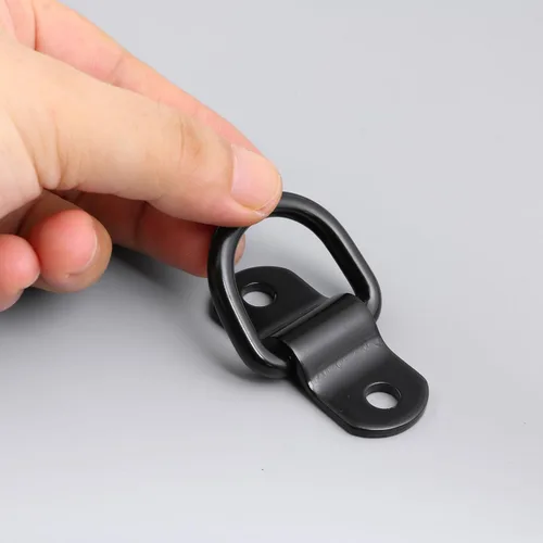 Vista 6 de 4 Piezas Anclajes de Amarre con Anillo en D, Ganchos de Amarre Negros de 1/4 Pulgada con Tornillos de Montaje para Remolques, Camión, Soporte