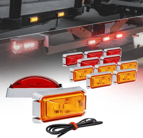 Vista 25 de TRUE MODS Luz de marcador LED ámbar de 2.5 pulgadas con bisel negro [DOT FMVSS 108] [SAE P2PC] [montaje superficial] [impermeable IP67] Luces