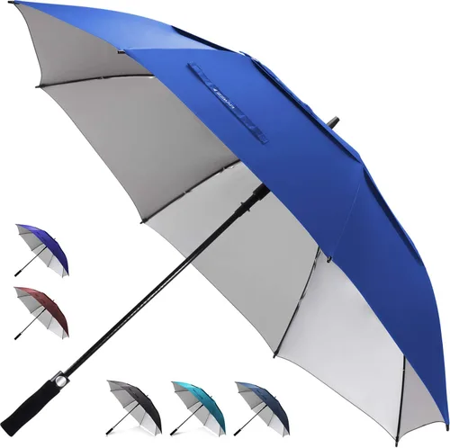 Vista 11 de ZEKAR Sombrilla de golf grande ventilada de 54 pulgadas, 62 y 68 pulgadas, resistente al viento, sombrilla para patio, protección solar y lluvia