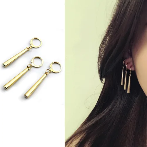 Vista 2 de Zoro - Aretes colgantes individuales para cosplay, sin perforación, para hombres y niños, diseño de anime de manga de personaje, joyería de disfraz