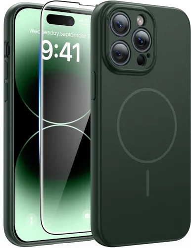 Vista 332 de FNTCASE Funda para iPhone 17 Pro: Fundas delgadas translúcidas de color azul claro compatibles con MagSafe, protección completa de la cámara
