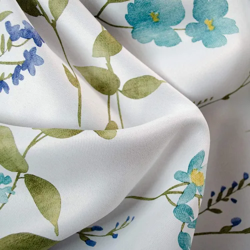 Vista 8 de Linentalks Juego de 2 paneles de cortinas opacas florales de 63 pulgadas de largo, cortinas opacas cortas con aislamiento térmico para sala