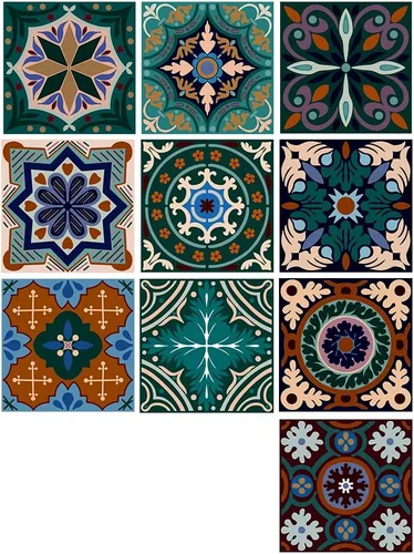 Vista 10 de 10 hojas de calcomanías para azulejos de 6 x 6 pulgadas, vinilo impermeable para cocina, baño, ducha, decoración de pared