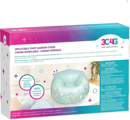 Vista 3 de Make It Real 3C4G: Silla inflable de jardín de hadas, silla inflable cómoda y portátil, perfecta para exteriores e interiores, preadolescentes