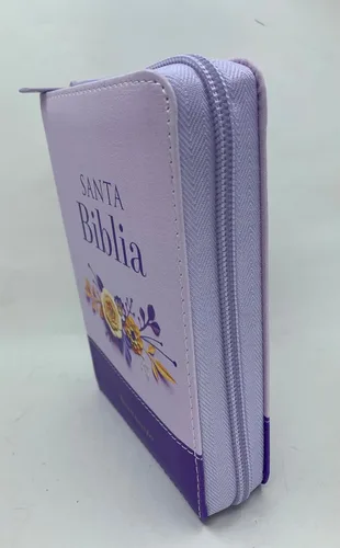 Vista 6 de biblia tamaño bolsillo reina valera 1960 lila/ flores cierre con indice piel imitacion 8 puntos Imitation Leather – 1 Enero 2023