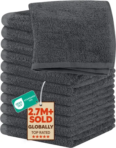 Vista 42 de Utopia Towels Juego de 12 paños de algodón – 100% algodón hilado en anillo, paños de franela de alta calidad, altamente absorbentes y suaves al