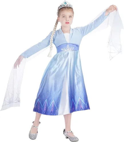 Vista 5 de Kidswant Disfraz de princesa para niñas, vestido de lujo para fiesta, elegante, con accesorios, 2-12 años