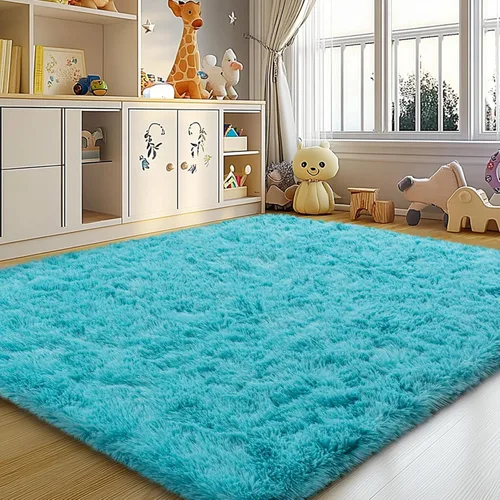 Vista 69 de Mugorn - Alfombras suaves y esponjosas de 2 x 3 pies para el hogar, alfombra pequeña con 4 mallas antideslizantes, color negro, 2 x 3 pies