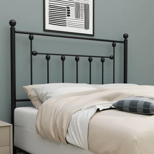 Vista 12 de Vintage Twin Size Metal Bed Frame Height Adjustable Headboard Only, Wrought Iron Black Farmhouse Bed Frame Headboard, Easy Assembly, Short