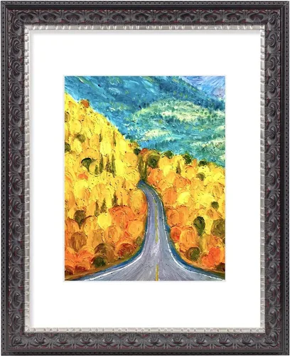 Vista 14 de Golden State Art, marco de fotos de 8x10 con acabado ornamentado, color plateado beige, vidrio real