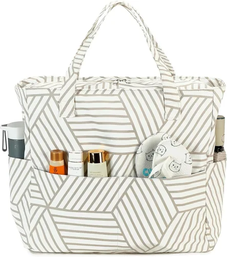 Vista 28 de Bluboon - Bolsa de playa impermeable para mujer, extra grande, con compartimento húmedo, para llevar de fin de semana, bolsa de piscina para viajes