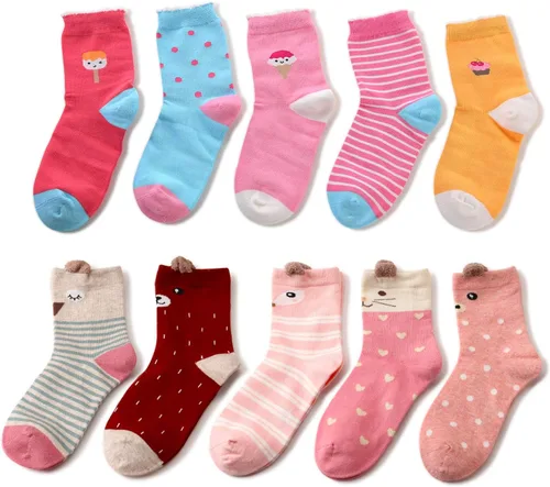 Vista 2 de Calcetines de vestir de algodón suave de moda para niños y niñas