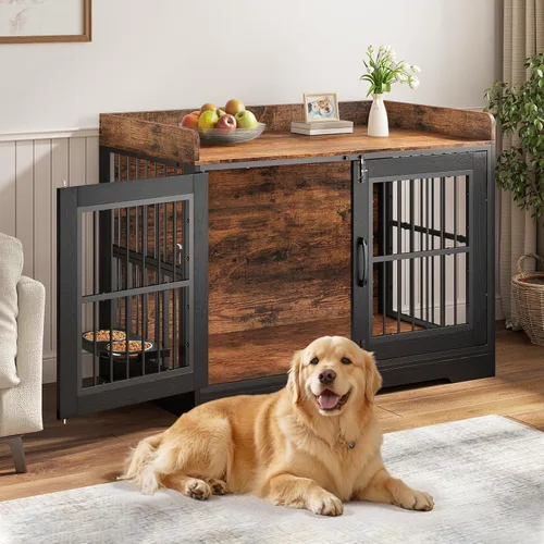 Vista 13 de VOPEAK Mueble de jaula para perros de 27.5", jaula para perros resistente a mordiscos para perros pequeños y cachorros, jaulas para perros