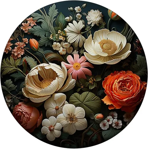 Vista 3 de flor floral hermosas flores y hojas verdes PopSockets intercambiables PopGrip