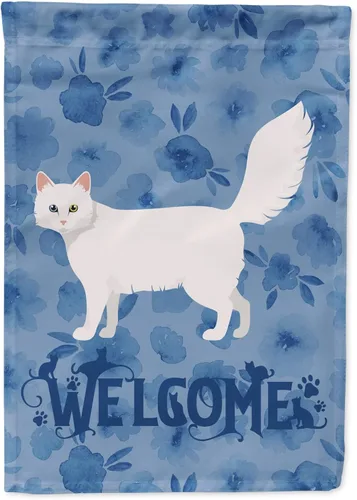 Vista 69 de Caroline's Treasures CK4813CHF - Bandera de bienvenida con gato abisinio azul, manga grande, para porche, para colgar en la pared, poliéster