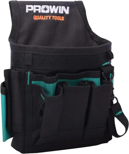Vista 7 de Prowin - Bolsa de herramientas organizadora de bolsillo para electricista, bolsa de cinturón de herramientas duradera