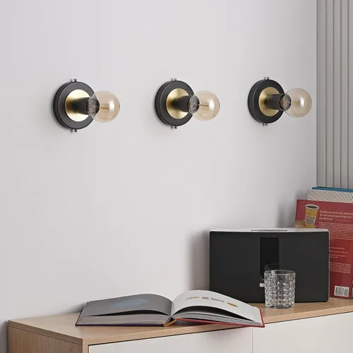 Vista 6 de BRIGHTTIA Luna Uno - Aplique de pared de 1 luz, accesorio industrial moderno de mediados de siglo para pared y techo, lámpara minimalista para baño
