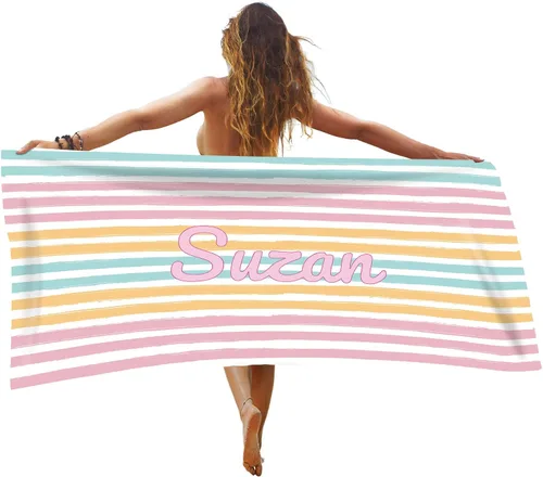 Vista 16 de Toalla de playa personalizada de frutas de verano, toallas de playa personalizadas para playa, baño, piscina, manta de sol para niños y adultos