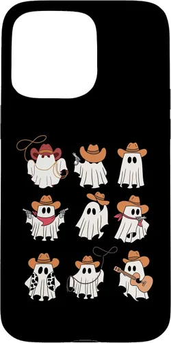 Vista 28 de Carcasa espeluznante divertida para iPhone 16 Boo Haw Western Cowboy Ghost Cowgirl