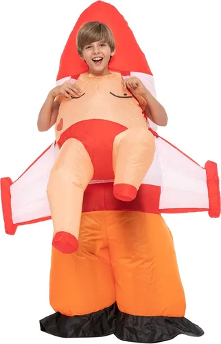 Vista 2 de Spooktacular Creations Disfraz inflable de Halloween para niños, disfraz inflable de cohete - niño