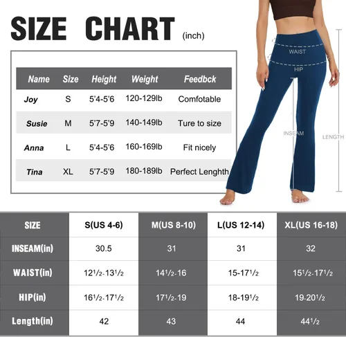 Vista 2 de MOREFEEL Pantalones de yoga con corte de bota para mujer, leggings acampanados para mujer, leggings activos de cintura alta, pantalones de vestir