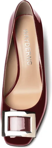 Vista 3 de WAYDERNS Zapatos de tacón alto con puntera cuadrada para mujer, de 3 pulgadas