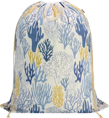 Vista 7 de Bolsa de lona para lavandería con asas y cordón 30 pulgadas de ancho x 35 Bolsa de almacenamiento de lona gruesa, grande, resistente, lavable