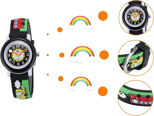 Vista 3 de Relojes de pulsera de silicona con dibujos animados 3D para niños y niñas de 3 a 10 años