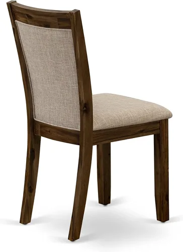 Vista 11 de East West Furniture F2MZ5-N04 - Juego de muebles de comedor de 5 piezas, incluye una mesa de comedor redonda con pedestal y 4 sillas tapizadas
